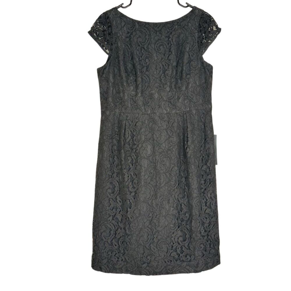 J.Crew Women's Black Lace V-Neck Cap Sleeve Dress Size 16